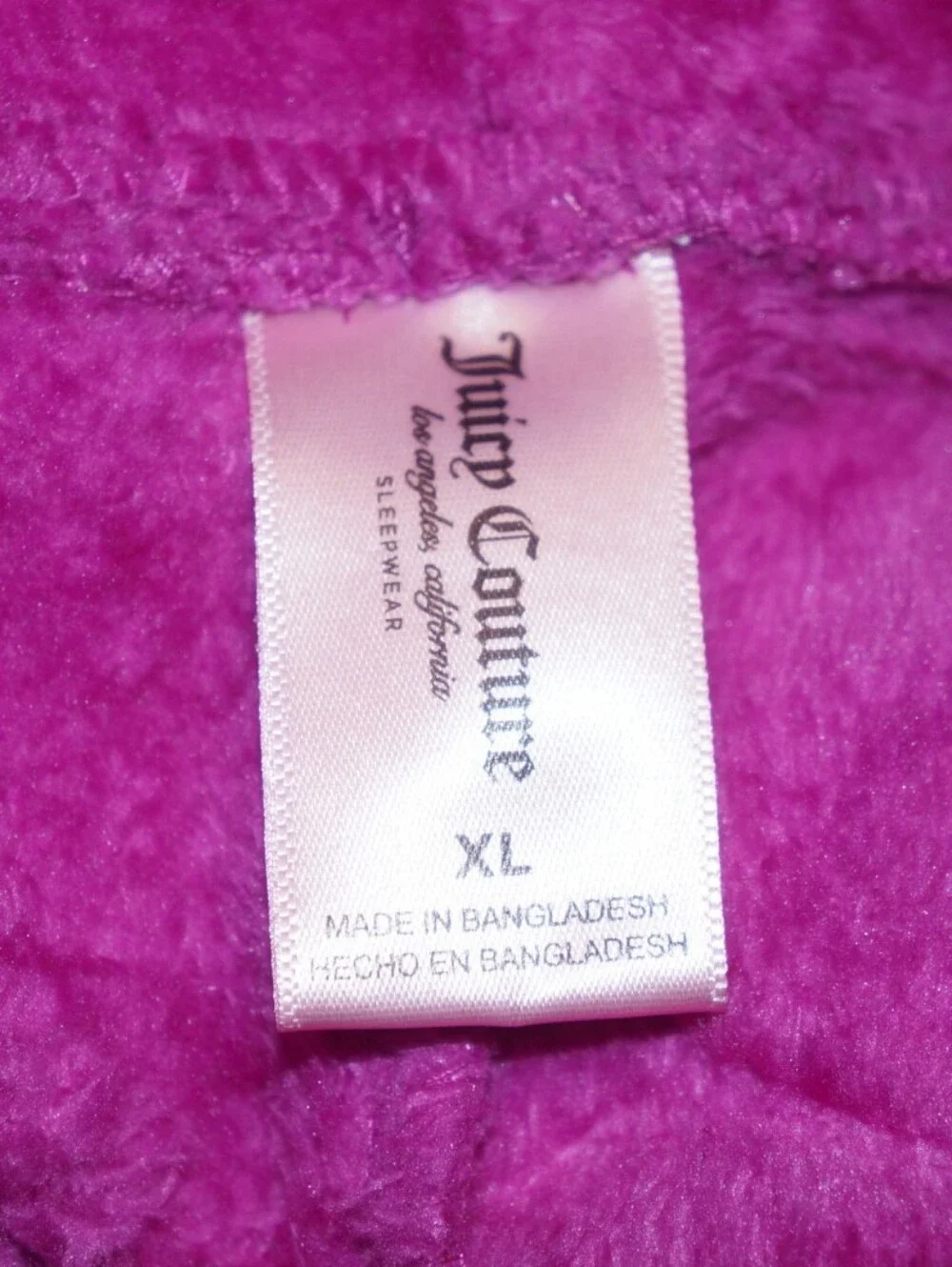 Y2K Juicy Couture Velour Cropped Hoodie Sequins Pink Jumper  Girls XL Sleepwear